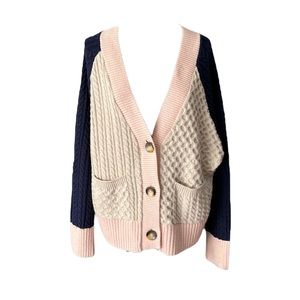 BP. Cable Knit Button Up Sweater
